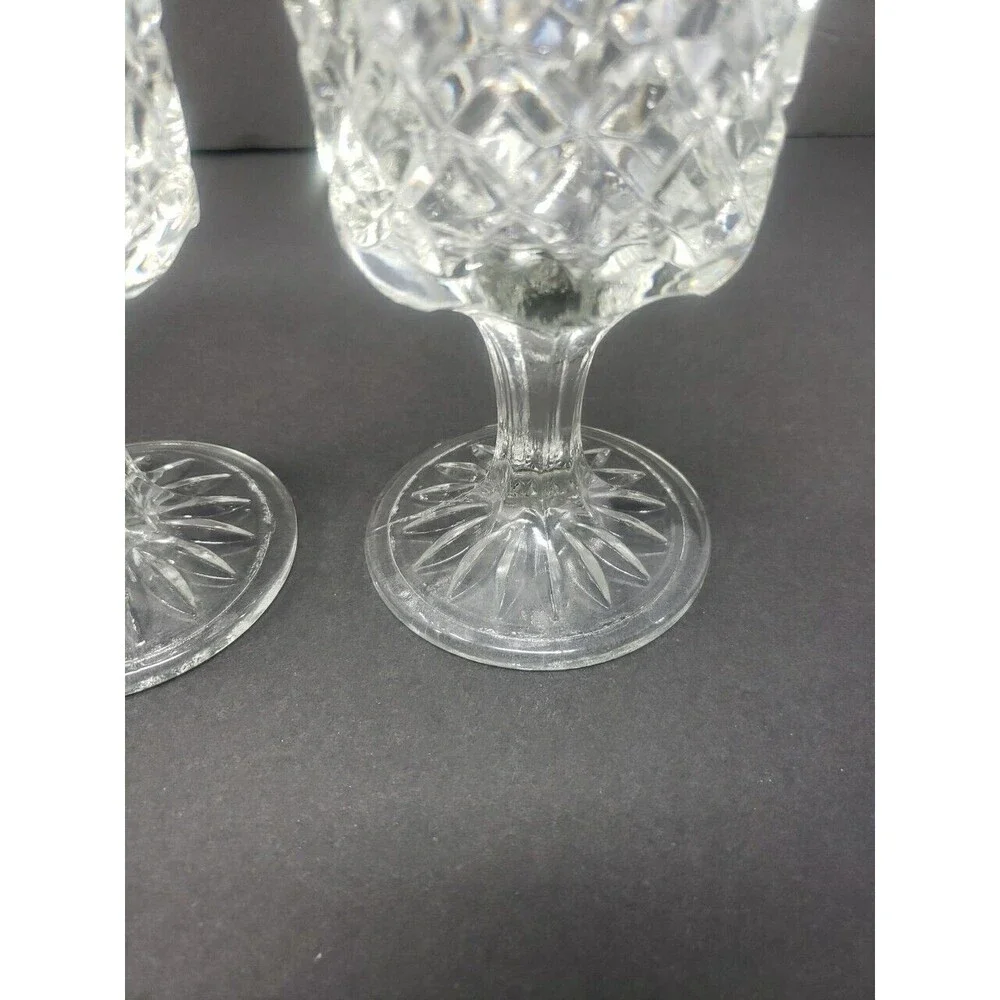 Vintage Anchor Hocking Wexford Glass Wine Water Goblet Set of Two Classic